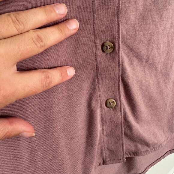 Free Fly Apparel - Women's Mauve Long-Sleeved Button Down Bamboo Shirt - S - Picture 3 of 7
